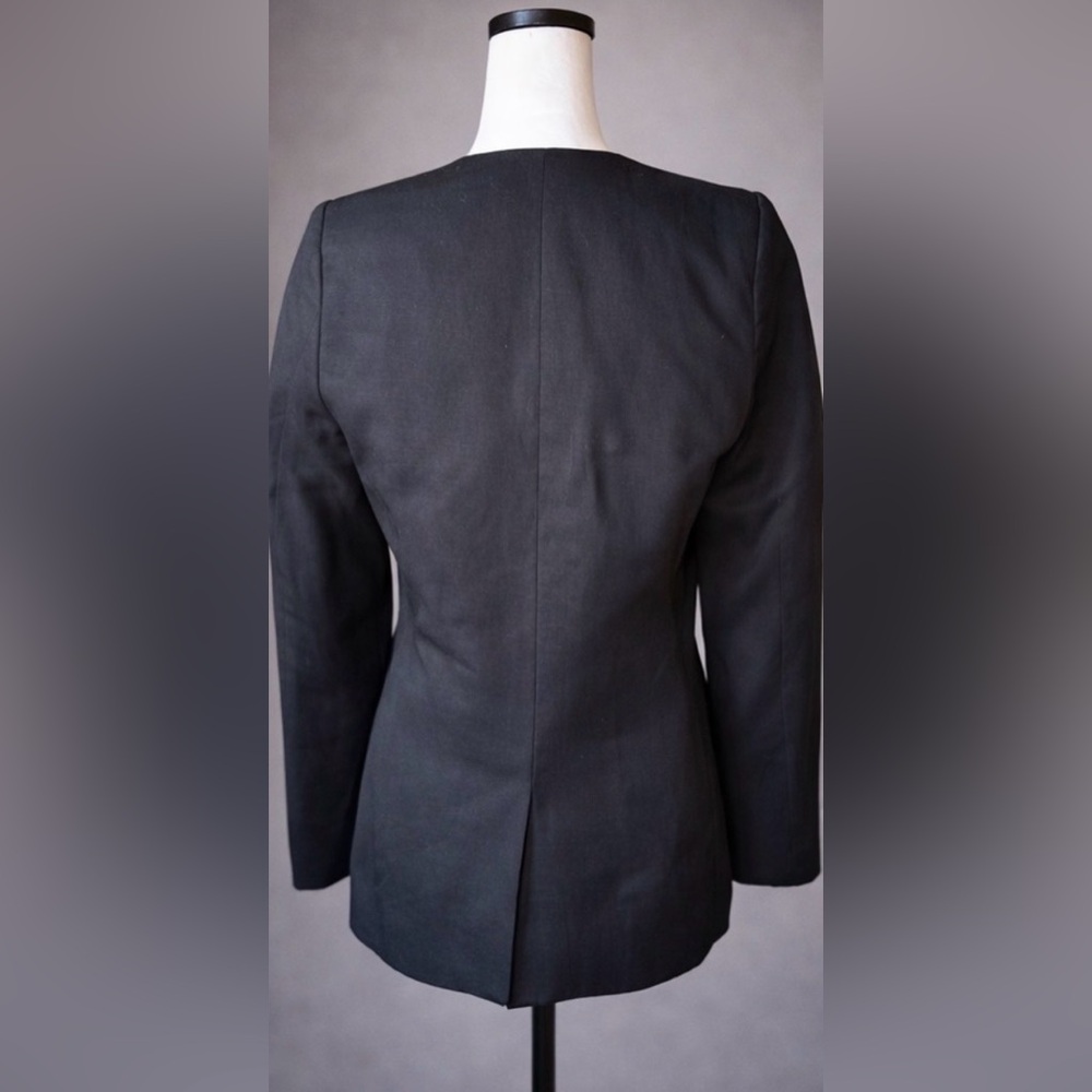 Sandro Paris Scalloped Double Breasted Blazer Black (Size 38) - Picture 2 of 5